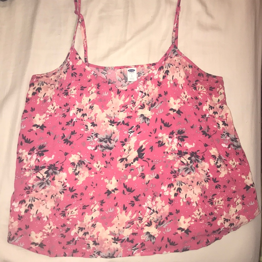 Pink Old Navy tank top like shirt with floral.